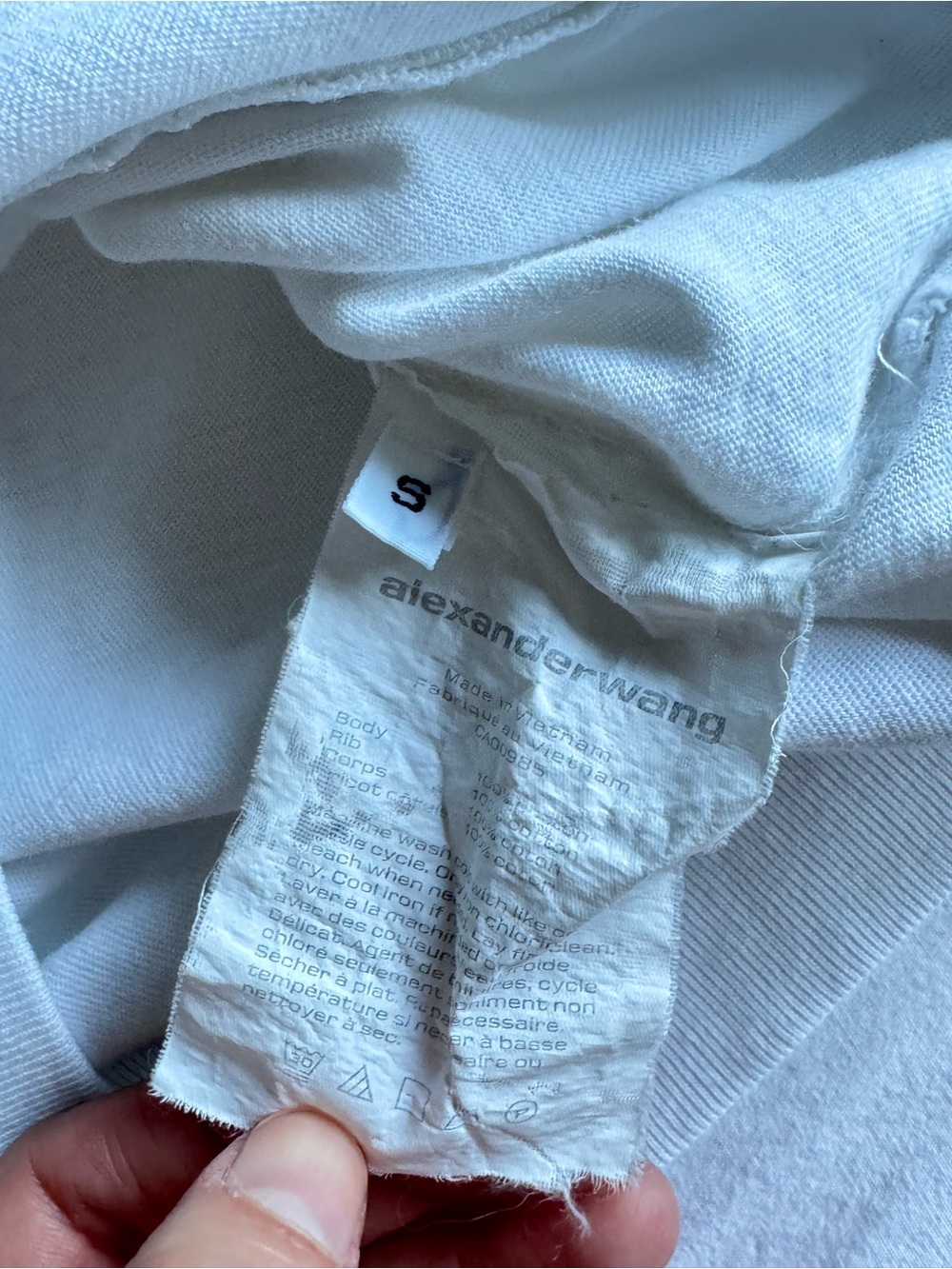 Alexander Wang Key Hole White Basic Cropped T Shirt Small Model Off Duty - Picture 6 of 7